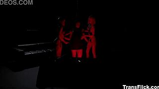 Hitchhiker Sophia Burns Gets Dominated by Trans Women Eva Maxim and Crystal Thayer in BDSM Fuckfest with Gags and Toys