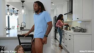 She's Spoiling Her Dinner With Blowjob And Riding In Shorts!