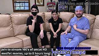 Dr Tampa examines bratty orphans in cheerleading physical with Mya 😉