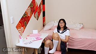 Asian Stepdaughter Gets In Trouble When Stepdad Finds Her Hidden Sex Toys