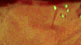 Jade the spectacular brunette flashes her shaved pussy solo.