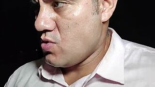 Horny boss Yuri Gaucho masturbates huge cock publicly, cumming hard