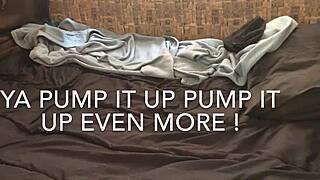 Watch this cock pump tit fuck ending in cum in mouth.