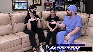 Dr Tampa examines bratty orphans in cheerleading physical with Mya 😉