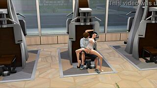 Sims characters engage in simulated activities within the gym environment