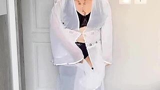 Busty Mature Milf In Stockings Shows Pussy Closeup And Masturbates!