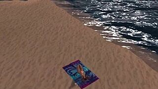 K and P on Beach Lesbian Orgasm Reality