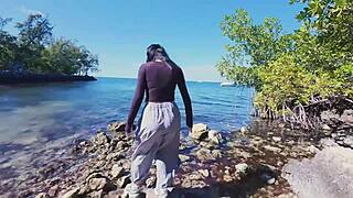 outdoor hiking sex-vlog with friends and nature