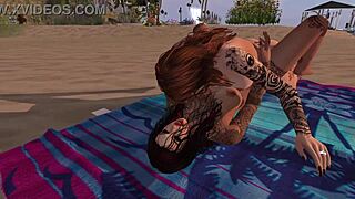 K and P on Beach Lesbian Orgasm Reality