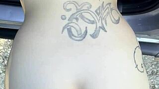 Petite hooker sucks and fucks on the street, unaware of the creampie.