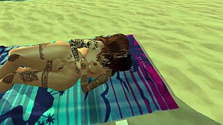 K and P on Beach Lesbian Orgasm Reality
