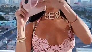 pink lingerie on latina model