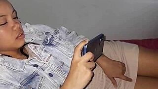 I find my stepsister watching porn, make a bet, and we end up fucking