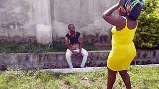 street boy lures orange seller into building for rough fucking till cum