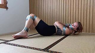 look at this redheads feet while shes ducttaped and riding