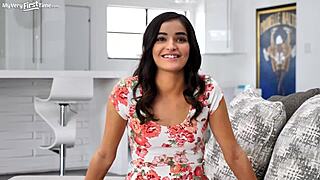 I Am So Stoked To Have This Big Cock Destroy My Pussy For My First Scene. It Rides Me Hard In Missionary And Doggystyle.