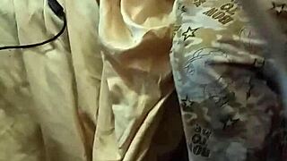 my stepmom pretending not to look at dick