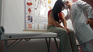 gynecologist sticks finger in patient's ass and fucks her