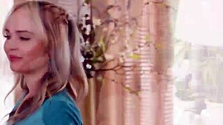 petite blonde masseuse strapon anal fucking busty co owner in lesbian action.