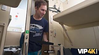 young 18+ redhead offers anal to a stranger on the train for attention