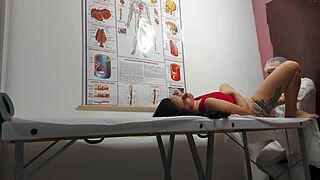 gynecologist sticks finger in patient's ass and fucks her