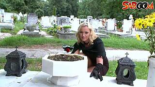 A hot European blonde widow endures hardcore anal fucking and deepthroat blowjob.