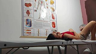 gynecologist sticks finger in patient's ass and fucks her