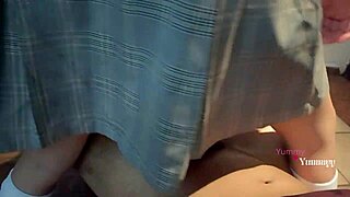 This is how I get a ten in school - slutty student rides her teacher in uniform.