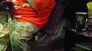 my stepmom pretending not to look at dick