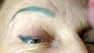 Milf Receives Extreme Close-Up Cumshot On Eye During Orgasm
