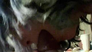 milf deepthroats hung stud cock to oral creampie