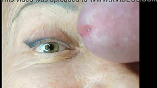 Milf Receives Extreme Close-Up Cumshot On Eye During Orgasm