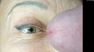 Milf Receives Extreme Close-Up Cumshot On Eye During Orgasm