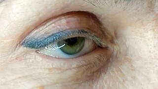 Milf Receives Extreme Close-Up Cumshot On Eye During Orgasm