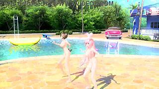 megurine luka and meiko in summer idol project diva nude mod