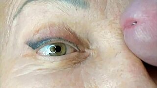 Milf Receives Extreme Close-Up Cumshot On Eye During Orgasm