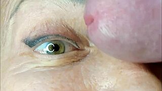 Milf Receives Extreme Close-Up Cumshot On Eye During Orgasm