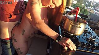 sensual kitchen photoshoot turns into sex with assistant