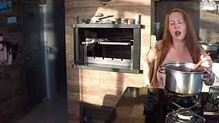 sensual kitchen photoshoot turns into sex with assistant