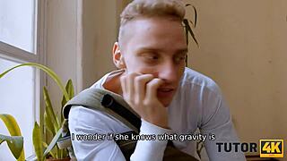 fellow stretches attractive russian tutor instead of physics