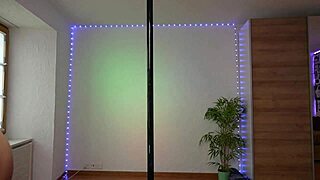 Blonde Girl Dances Pole Teasing Neighbors