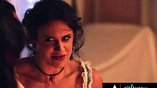 Goth babe Lana Small & big tits bestie August Skye summon sex spirit with milf Penny Barber 😈