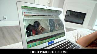 Hot teen stepdaughter gives blowjob in taboo scene