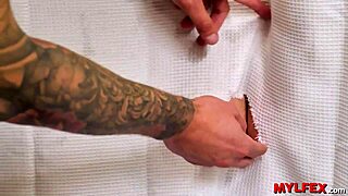 mylfex - stepmom accidentally gets anal fucked by stepson through shower hole