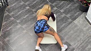 Horny Neighbor Catches Curvy Karensleent, Using Her Tight Body For Intense Pleasure.