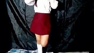 The Mexican schoolgirl got horny and masturbated for her favorite teacher after school