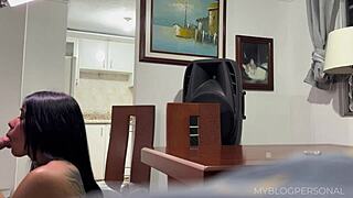 Beautiful 19-year-old Latina debuts in her first anal casting behind cameras