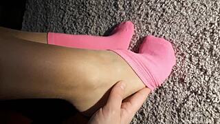 Goddess Beautiful Feet In Socks Compilation With Close Up Teasing