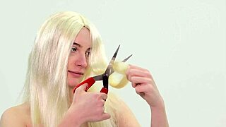 submissive woman has her hairy hair chopped off in hardcore scene