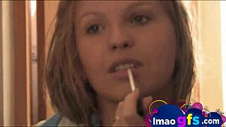 young blonde naked body in closeup view